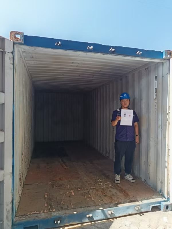 Empty container interior before loading