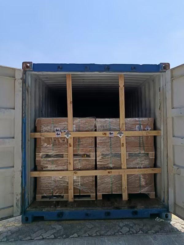 Cargo secured with wooden cross-bracing